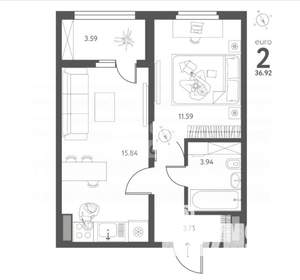 1-к квартира, вторичка, 37м2, 13/17 этаж