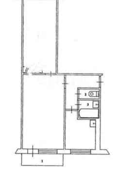 2-к квартира, вторичка, 44м2, 2/5 этаж