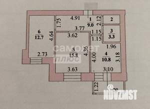 2-к квартира, вторичка, 53м2, 3/9 этаж