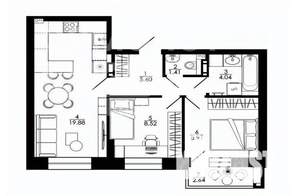 2-к квартира, вторичка, 51м2, 2/15 этаж