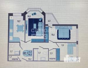 3-к квартира, вторичка, 82м2, 16/18 этаж