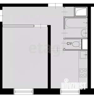 1-к квартира, вторичка, 31м2, 1/3 этаж